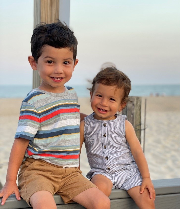 Noelle's sons, Carlo (left) and Nino (right)